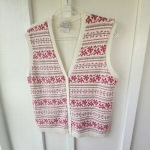 Vintage Company Collection Button Front Sweater Vest Size Large